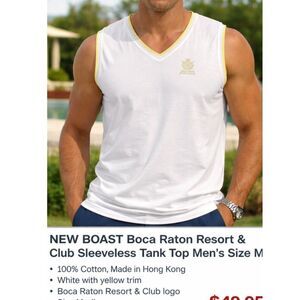 BOAST U.S.A Boca Raton Resort & Club Sexy 100% Cotton Men's Tee Shirt White M